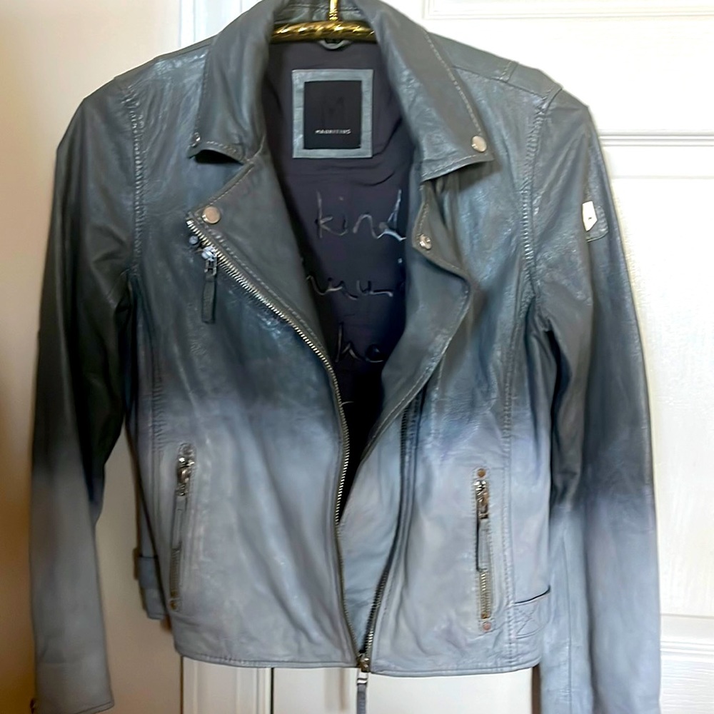 New real leather jacket shades of grey.